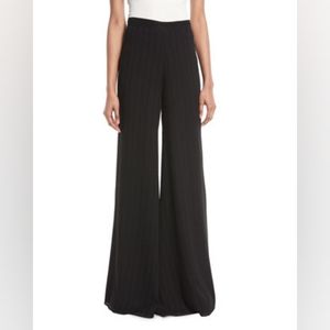 Alexis Fionna Striped Textured Wide-Leg Pants in Black
